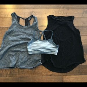 Two Zella Tanks & One (1) Sports Bra - Girls 10/12